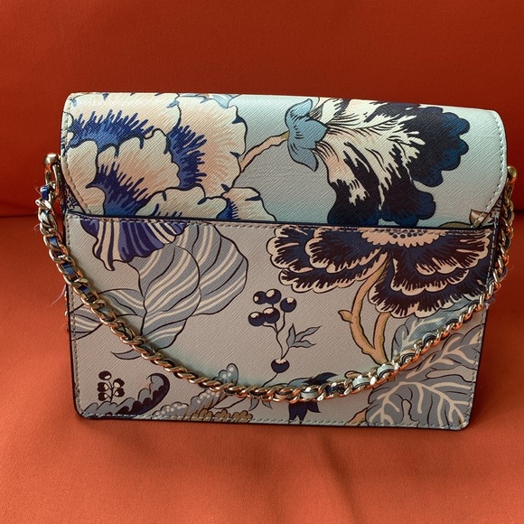 Tory Burch Robinson Blue Floral Handbag - Picture 3 of 8